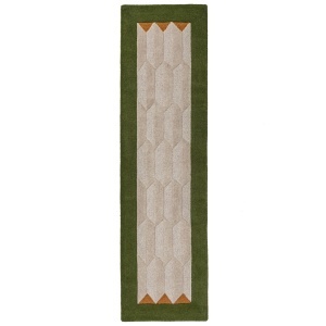 Covor traversa Apex Border Wool Verde 60x230 cm - Img 5