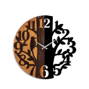 Dekoratív fa falióra, Wooden, dió, 3x56 cm - Img 5