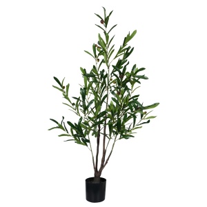 Dísznövény, Olive tree, zöld, PP műanyag, cserepes, H120 cm