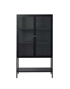 Dulap cu vitrina CARMEL, Negru, 40x160x90 cm
