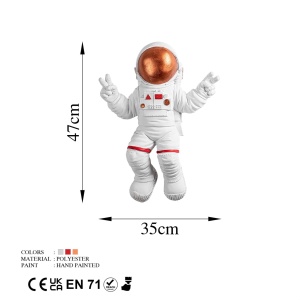 Fali dekoráció, Yak-001 Astronaut, téglavörös, 35x47x10 cm - Img 10