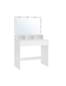 Fésülködőasztal 9 égővel, Vasagle RDT120T10, fehér, 40 x 80 x 140 cm