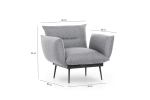 Fotel, Jax, szürke, 90x95x80 cm - Img 7