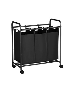 Gurulós ruhaválogató kosár 3 x 44L, Songmics, LSF003B, fekete, 77 x 41 x 83 cm