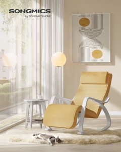 Hintaszék Songmics, sárga, 121.5x67x84 cm - Img 2