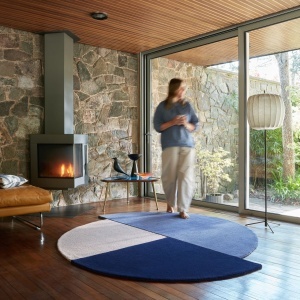 Kerek szőnyeg, Flair Rugs Mia Segment, kék, 150x150 cm