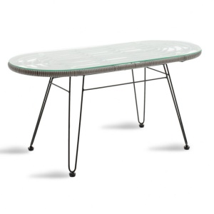 Kerti asztal Naoki, fekete - szürke, 100x45x46 cm - Img 1
