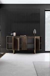 Konzolasztal, Luxe, diófa, 160x35x80 cm - Img 5