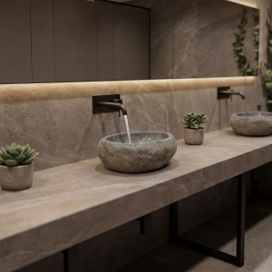 Lavoar pe blat Lavello, Gri, 30x30x25 cm - Img 1