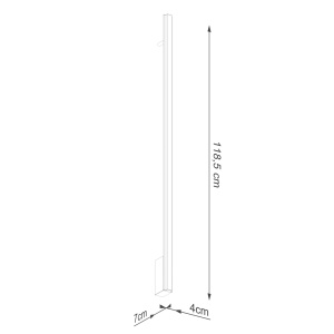 LED fali lámpa, Lagom 120, 3000K, fekete, 4x7x118.5 cm - Img 7