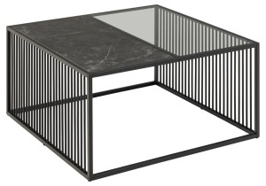 Masuta de cafea Strington, Negru, 40x80x80 cm - Img 7