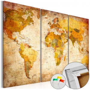 Parafa kép Antique Travel [Cork Map], 60x40 cm