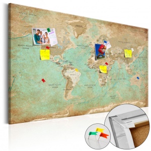 Parafa kép Celadon Journey [Cork Map], 90x60 cm