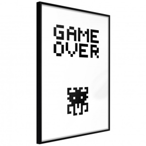 Poszter fekete kerettel, ""Game Over"", 30x45 cm
