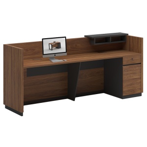 Recepciós pult, Oscar, dió - antracit, 180x65x76cm