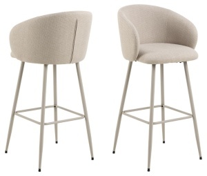 Scaun de bar Eleanor, Bej, 105x54x52 cm - Img 2