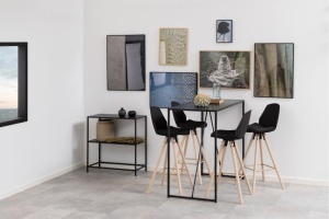 Scaun de bar I_Oslo, Negru, 105.5x46.5x49 cm - Img 2
