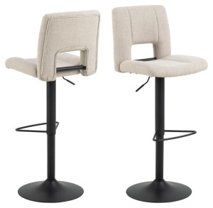 Scaun de bar Sylvia, Bej, 115x41.5x52 cm - Img 2
