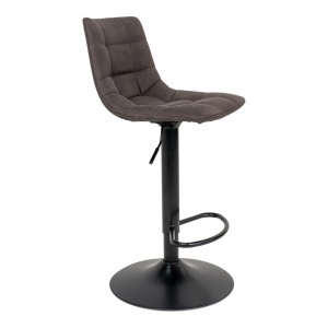 Scaun de bar tapitat Middelfart, Gri inchis, 45x43x88/108 cm