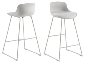 Scaun de bar Tina, Alb, 94x43x49 cm - Img 3