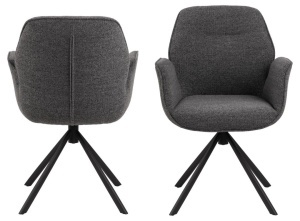 Scaun dining Aura, Gri, 90x62x61 cm - Img 5