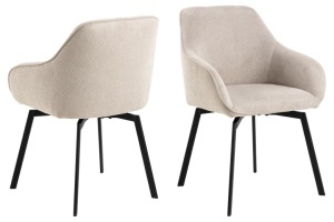 Scaun dining Clara, Bej, 83.5x58.5x55.5 cm - Img 3