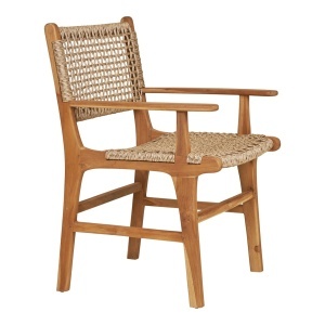 Scaun dining cu brate Derby, Natural, 56x57x90 cm