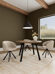 Scaun dining Eleanor, Bej, 79x56x55 cm