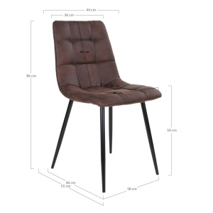Scaun dining Middelfart, Maro inchis, 55x44x86 cm - Img 3