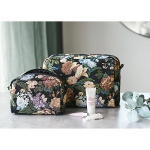 Set 2 piese Genti pentru toaleta Zoe, Negru, 11x30x22 cm - Img 2