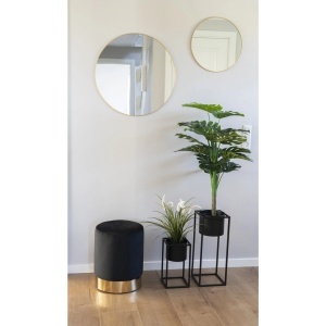 Set 2 piese Ghiveciuri de flori Marla, Negru, 19.5x19.5x50.5 cm - Img 2