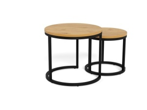 Set 2 piese Masute de cafea Spiro, Natural, 40x45x45 cm - Img 2