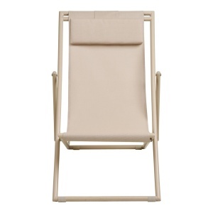 Sezlong pliabil pentru plaja Curtis, Taupe, 97x60x80 cm - Img 4