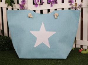 Strandtáska, Star, türkiz, 38x57 cm