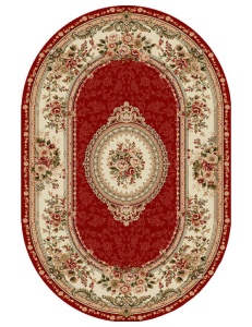 Szőnyeg, klasszikus, ovális, Lotos 571, bordó, 60x110 cm, 1800 gr/mp