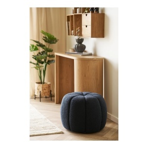 Taburet circular Paisley, Albastru inchis, 48x48x38 cm - Img 2