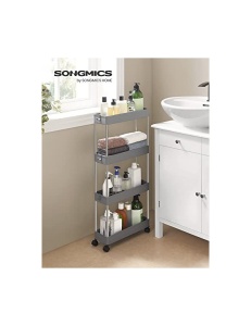 Tároló kocsi, Songmics, KSC008G01, szürke, 40 x 12 x 86 cm - Img 2