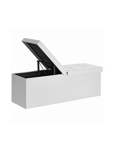 Tárolós pad, 120 L, Songmics, LSF75WT, fehér, 110 x 38 x 38 cm, 300 Kg