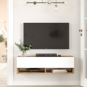 TV-szekrény, FR13, Atlanti fenyő-Fehér
