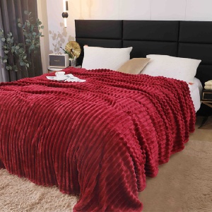 Vastag Cocolino takaró, Stripe V5, bordó, 200x230 cm