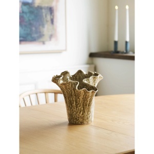 Vaza decorativa, Nisip inchis, 22x22x23.5 cm - Img 2