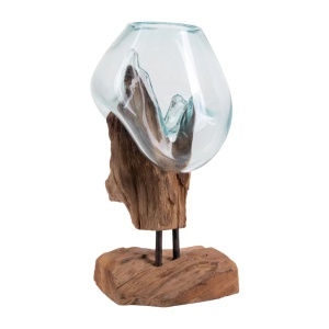 Vaza sculptata decorativa Waterdrop, Natural, 15x18x25 cm - Img 2