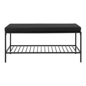Banca pentru hol Vita, Negru, 36x100x48.5 cm - Img 4