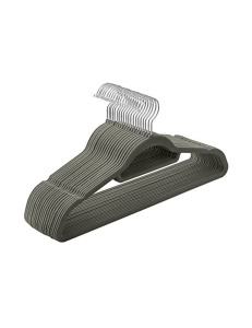 Bársony vállfa szett, Songmics, CRF20V, szürke, 43.5 cm, 20 db-os