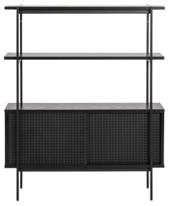 Biblioteca Angus, Negru, 113.8x94x27 cm - Img 7