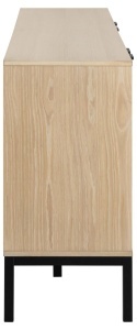 Bufet Kensington, Negru mat, 80x180x40 cm - Img 5