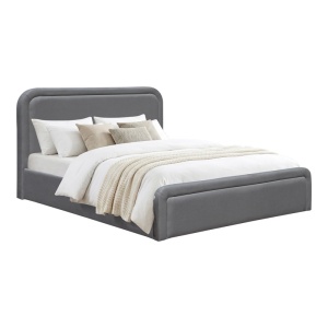 Cadru de pat dublu cu spatiu de depozitare Bendy, Antracit, 222x173x110 cm - Img 3