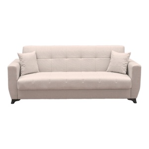 Canapea extensibila cu spatiu de depozitare Modesto, Bej, 215x75x85 cm - Img 6