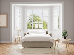 Canapea extensibila Fleury, Bej, 85x176x88 cm - Img 3