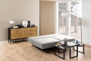 Canapea extensibila Malling, Gri, 83x200x105 cm - Img 2